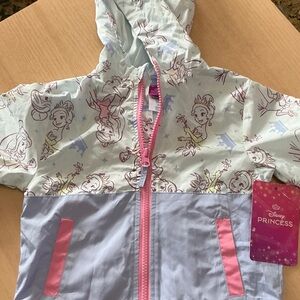 Disney Girls' Light Blue & Pink Princess Raincoat with Hood